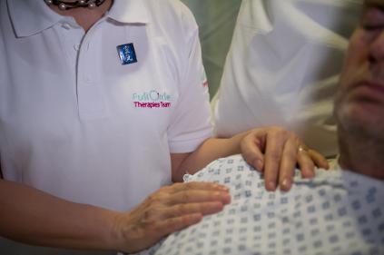 Treating patients with Reiki at St George's Hospital, London