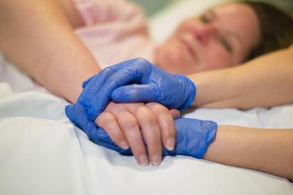 Treating patients with Reiki at St George's Hospital, London