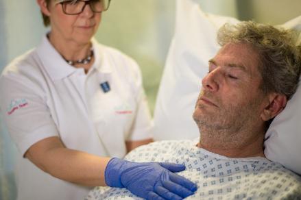 Practising Reiki at St George's Hospital, London